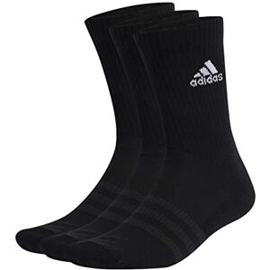 adidas Unisex Kids Cushioned Crew Socks 3 Pairs Socks, Black / White, 4.5-5.5