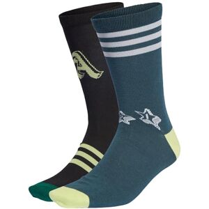 adidas Unisex Kids Brand Love Crew Socks 3 Pairs, Collegiate Green/Black/Arctic Night, 2-3 Years