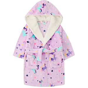 Kids Unicorn Dressing Gown 18C776 Lilac 11-12 Years