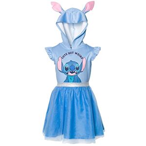 Disney Lilo & Stitch Big Girls Mesh Cosplay Short Sleeve Dress Blue 10-12, P-FL2281331LS