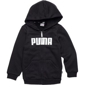 Puma Kids Boys Essentials Full-Zip Hoodie Hoody Hooded Top - Black Cotton - Size 7-8y