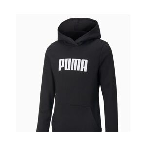 Puma Childrens Unisex Kids Essentials Full-Length Youth Hoodie Hooded Top - Black Cotton - Size 4-5y