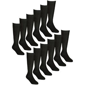 Sock Snob 12 Pack Girls Soft Breathable Knee High Bamboo Socks -  4-6 Years,  Black female