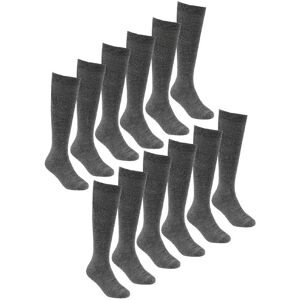 Sock Snob 12 Pack Girls Soft Breathable Knee High Bamboo Socks -  4-6 Years,  Grey female