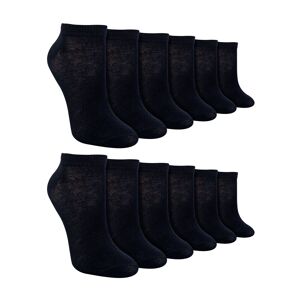 Sock Snob 12 Pack Kids Soft Breathable Bamboo Trainer Liner Socks Ideal for PE -  4-5 UK,  Black unisex
