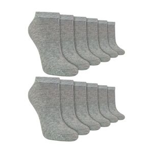 Sock Snob 12 Pack Kids Soft Breathable Bamboo Trainer Liner Socks Ideal for PE -  9-12 UK,  Grey unisex