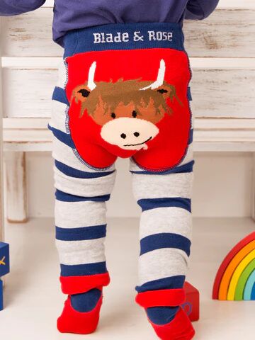 Blade & Rose UK Blade & Rose   Hamish Highland Cow Leggings   Unisex Leggings For Babies & Toddlers   Sizes 0-4 Years