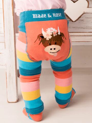 Blade & Rose   Bonnie Highland Cow Leggings   Unisex Leggings For Babies & Toddlers   Sizes 0-4 Years