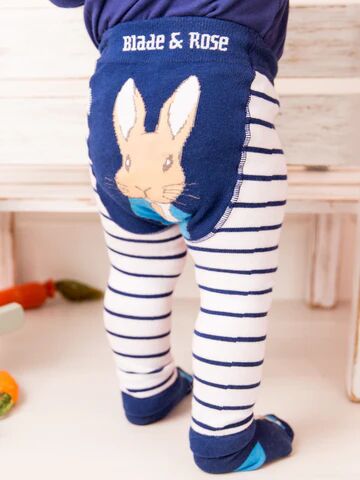 Blade & Rose   Peter Rabbit Navy Striped Leggings   Unisex Leggings For Babies & Toddlers   Sizes 0-4 Years