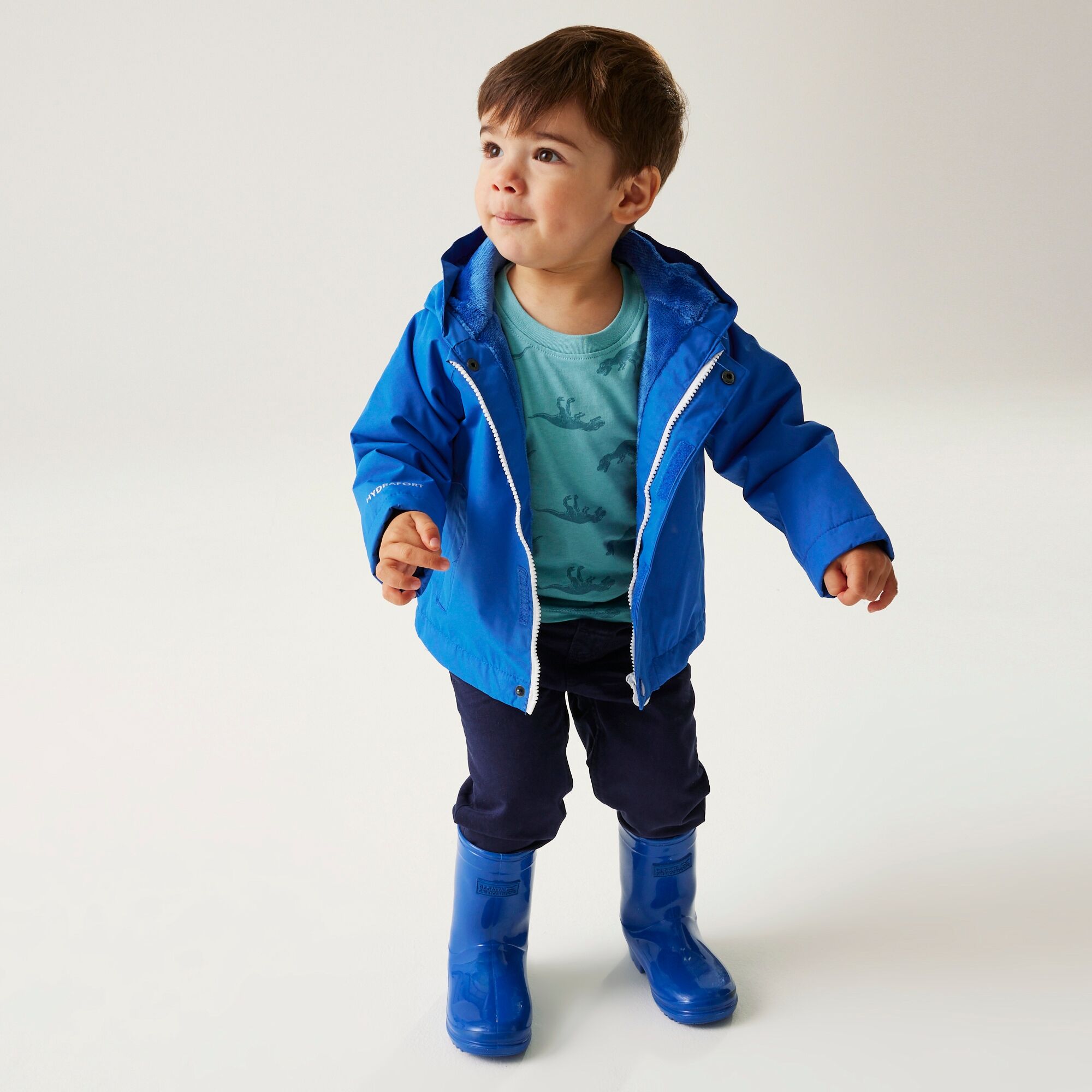 Regatta Kids' Dino Waterproof Winter Jacket Nautical Blue Shark, Size: 18-24 Months