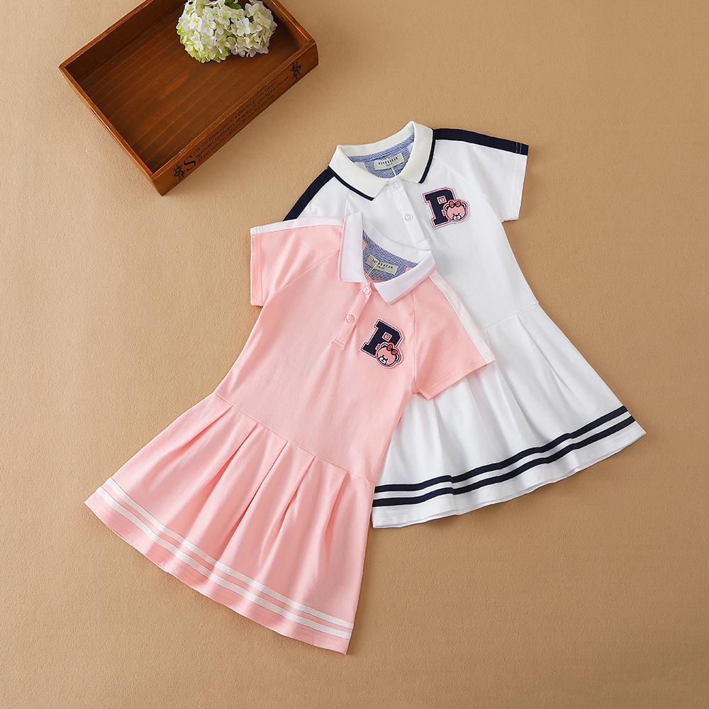 Kuyeebear Girls Baby Dresses Kids Casual POLO Dresses 2023 New School Clothes Short Sleeve Summer Children's Clothing Little Girl