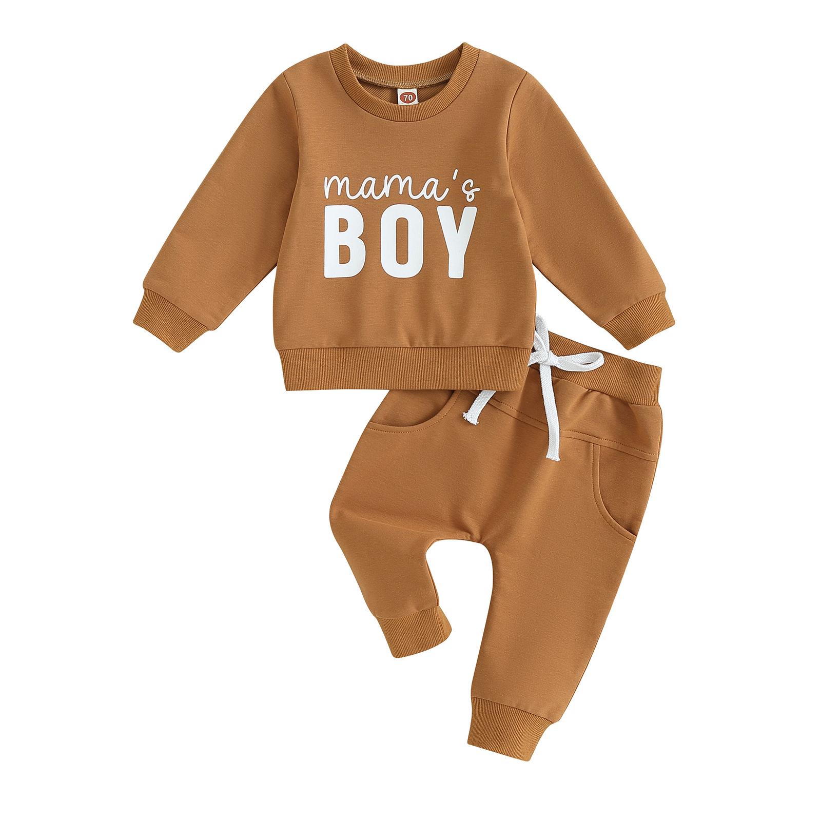 Little Fashionistas Autumn Baby Boy Sweatshirt Outfits Children Long Sleeve Letter Print Pullover Tops + Pants Clothing Set Toddler Tracksuit