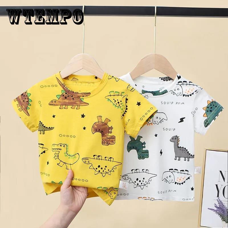 WTEMPO Little Boy Summer T-shirt Baby Short-sleeved Summer Children's Clothing Cotton Top Dinosaur Korean Tops