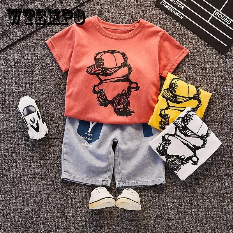 WTEMPO Summer Children's Set Pure Cotton Short Sleeve 2-piece Clothes Boy's Clothing Set Baby Toddler Clothing for Boy