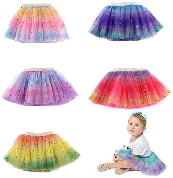 Sunshine kids clothing Children's Princess Skirt Colorful Mesh Tutu Skirt 1-8 Years