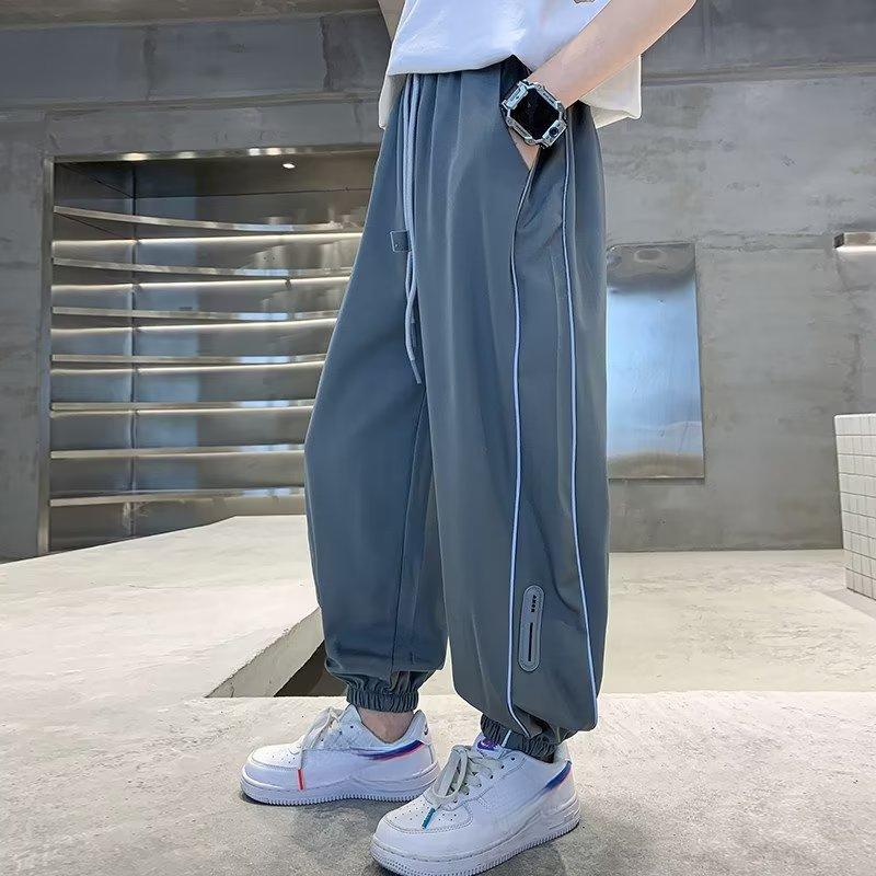 Fashion human Children's clothing boys thin trousers children's casual trousers summer new middle and large children loose sweatpants