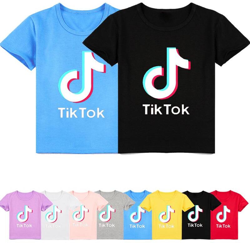 XIQI TIKTOK Children's Clothing Boys and Girls Fashion Short Sleeve