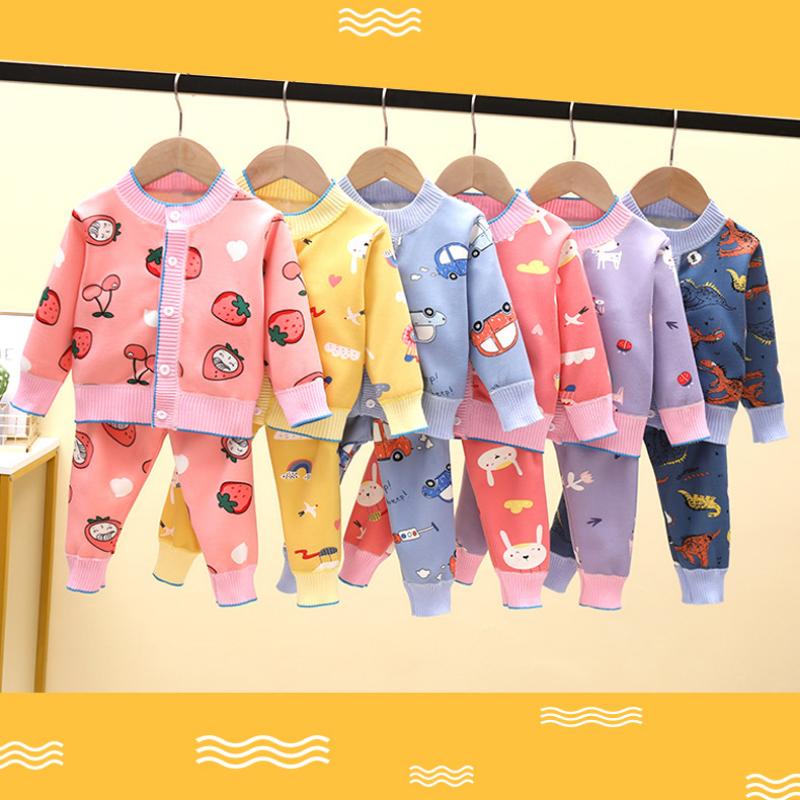 VeraToys Autumn and Winter Children's Clothing Children's Plush Warm Suit Baby Knitted Cardigan Coat Boys' and Girls' Sweater