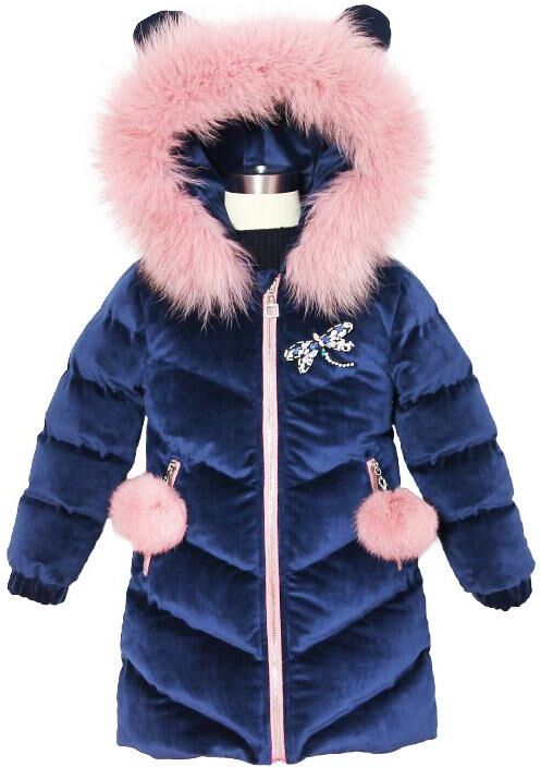 Lucky Kids Children's Clothing Winter Jacket Thicken Girls Coat Hooded Velour Winter Girls Jackets Outwear