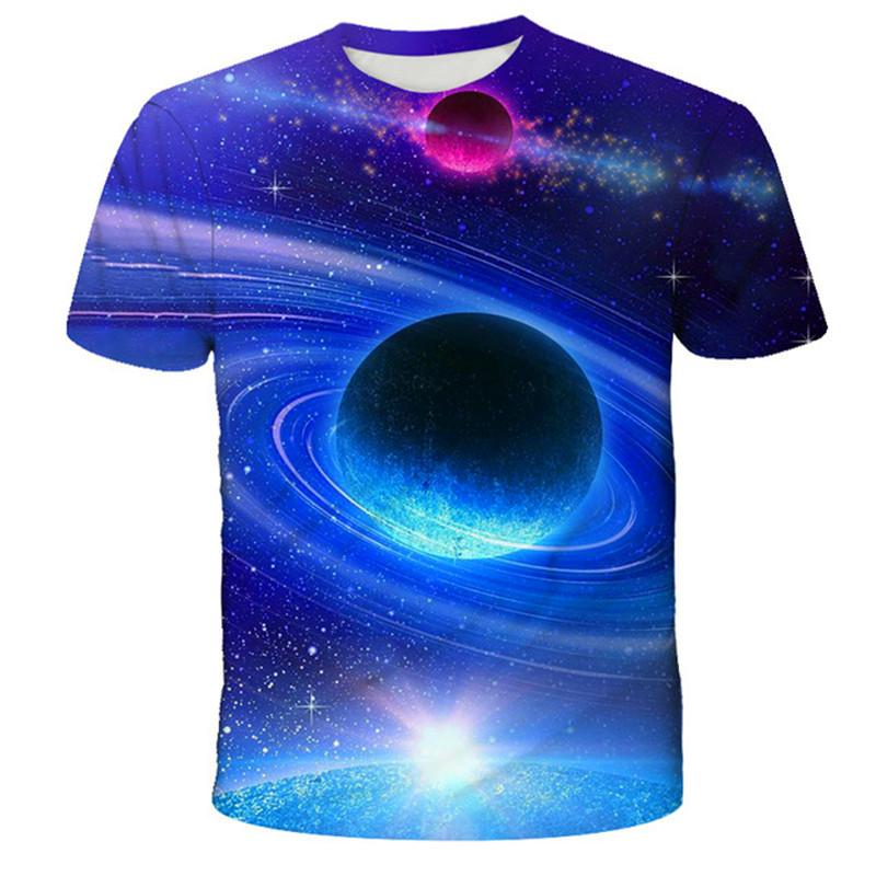 ULao Baby Boys Summer Clothes Kids Cartoon Starry Sky T Shirts for Girls Boys Tshirt Print Tops Oversized T-shirt Children's Clothing