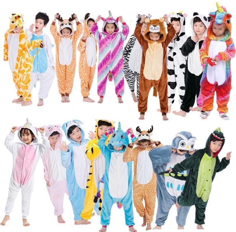 PYJYP Cosplay Kigurumi Onesie Kids Unicorn Pajamas For Children Animal Cartoon Sleepers Baby Costume Winter Girls Licorne Jumspuit