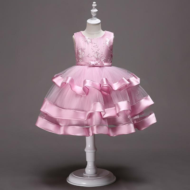 Little-anan Baby Girl Clothes Beading Embroidery Princess Dress for Wedding Party Tutu Kids Dresses for Toddler Girl Children Clothing