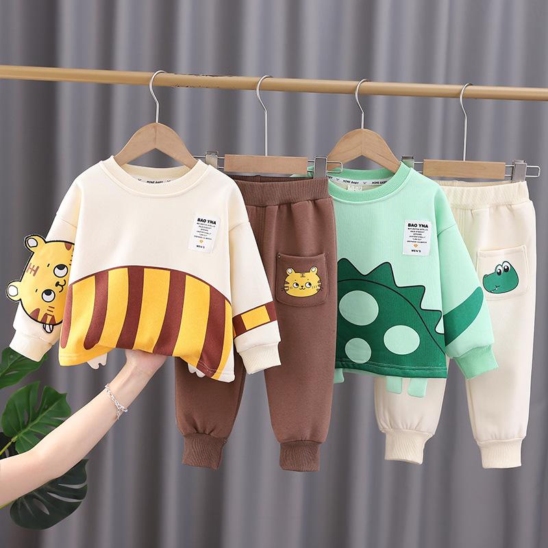 RichBaby 2024 Children's Clothing Baby Long Sleeve Two Piece Set 1-4 Year Old Girl Spring Autumn New Cartoon Leisure Sports Suit