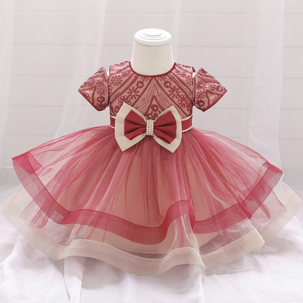 Baby Dress Clothing CO.Ltd Little Girls Summer Dresses Flower Lace Wedding Party Gown Kids Birthday Princess Dress Children Casual Clothing for Newborn 0-2 years