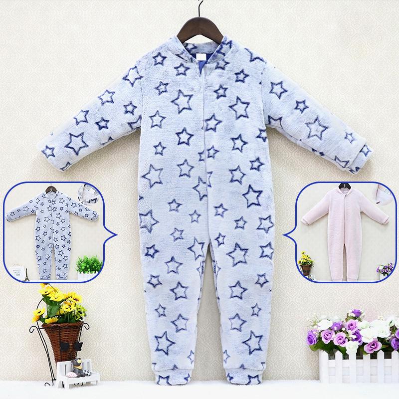 Little Q Children 2 to 5 Year One Piece Long Sleeve Romper Zipper Cold Clothes Toddler Clothing Warm Winter Kids Kidswear Boys Girl Baby Newborn Pajamas