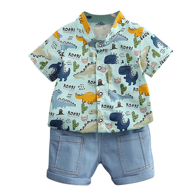 BOOSKU Summer Children's Clothing Sets Of Children's Boys  Short-sleeved T-shirt And Pants 2 Piece Clothing Sets