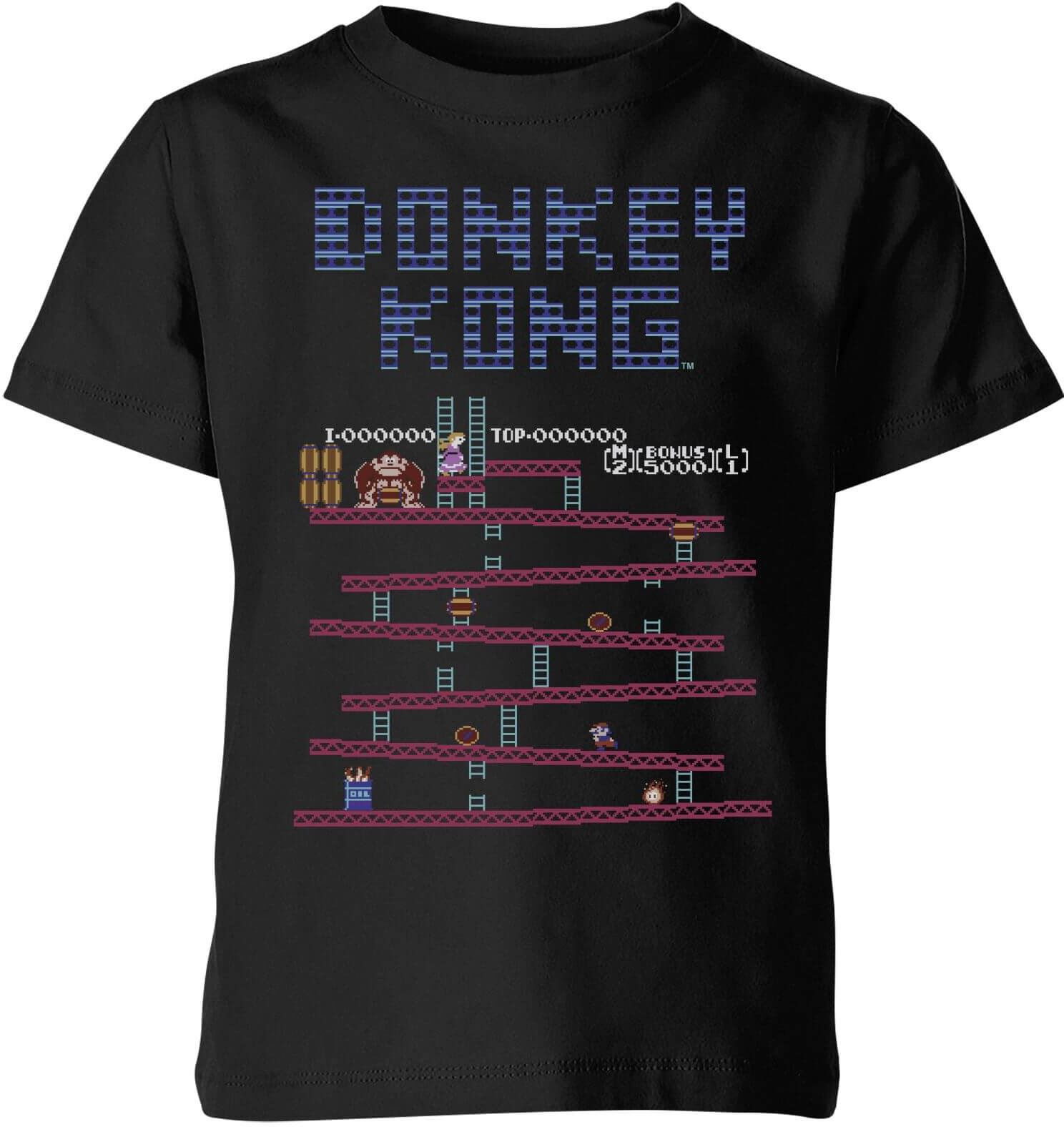 Nintendo Donkey Kong Retro Kid's T-Shirt - Black - 7-8 Years - Black