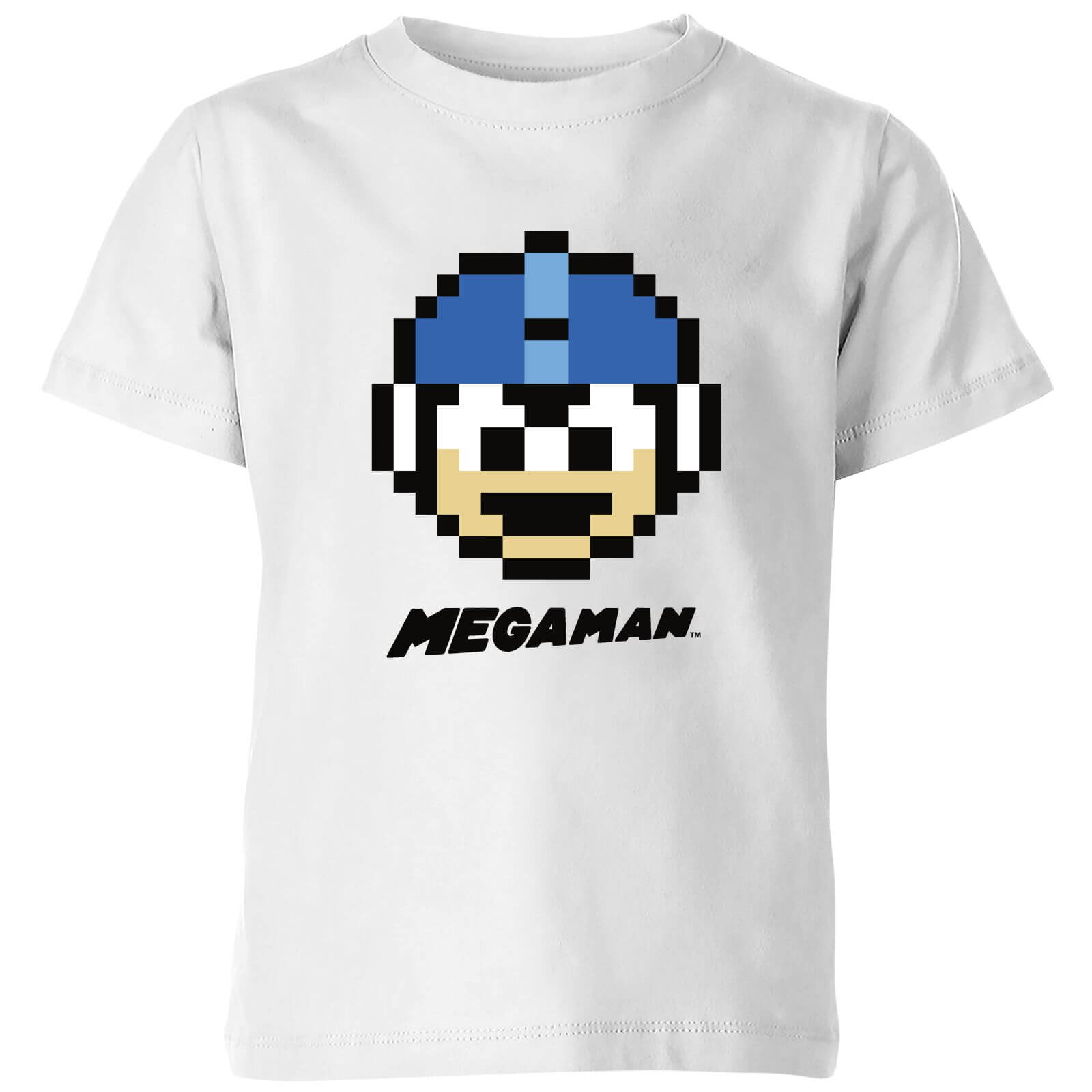 Mega Man Pixel Face Kids' T-Shirt - White - 7-8 Years - White