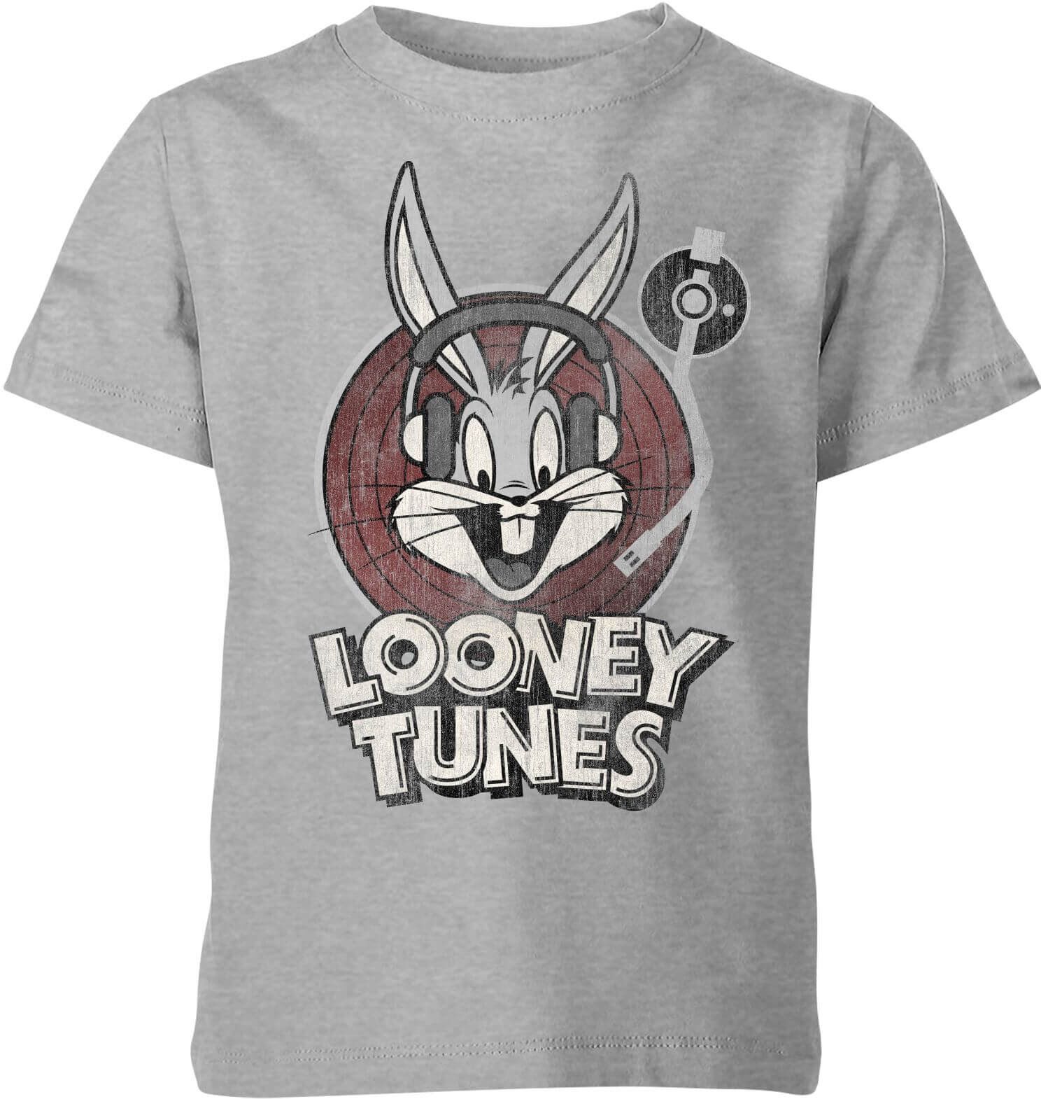 Looney Tunes Bugs Bunny Circle Logo Kids' T-Shirt - Grey - 7-8 Years - Grey