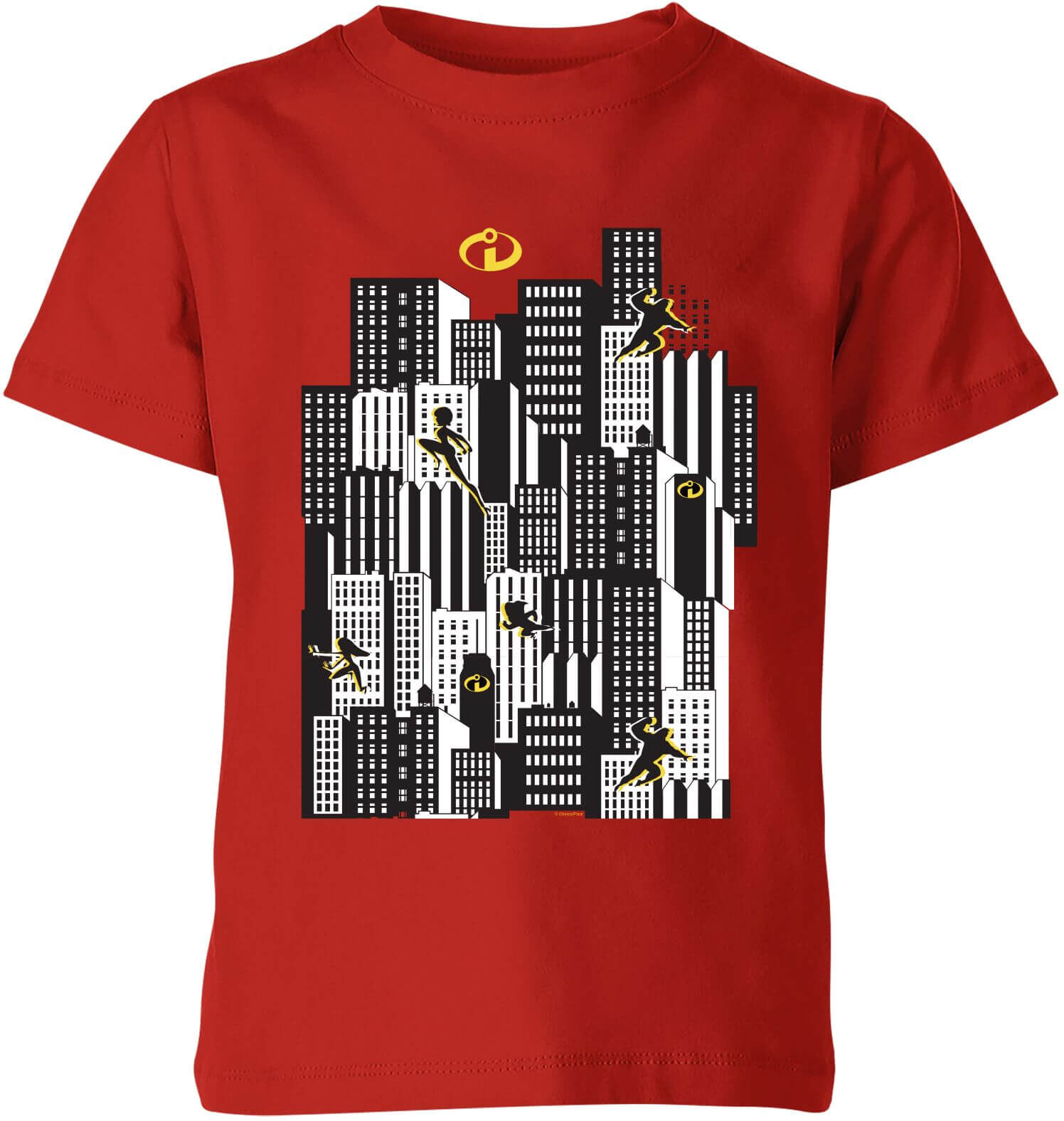 Pixar The Incredibles 2 Skyline Kids' T-Shirt - Red - 9-10 Years - Red