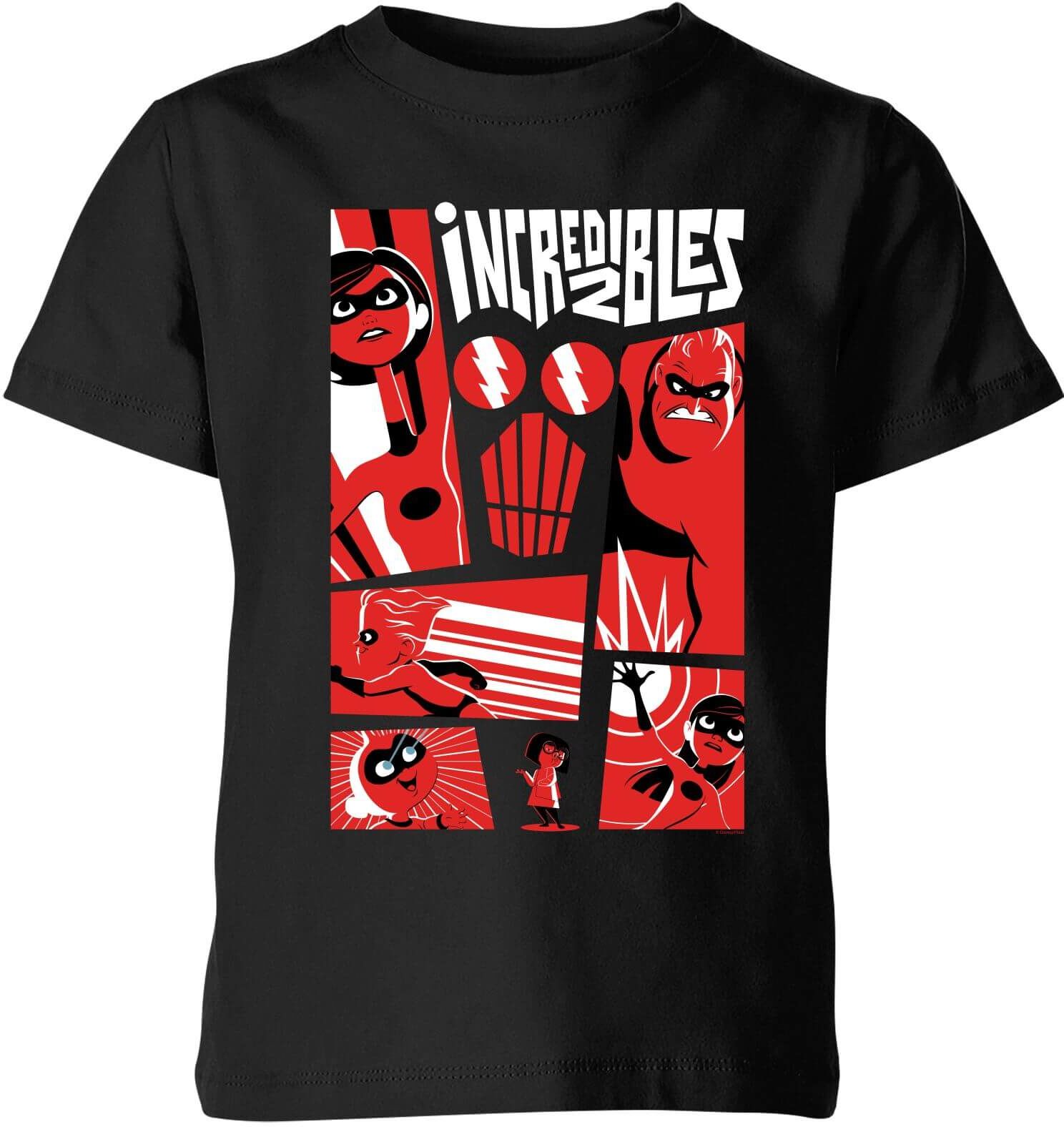 Pixar The Incredibles 2 Poster Kids' T-Shirt - Black - 9-10 Years - Black