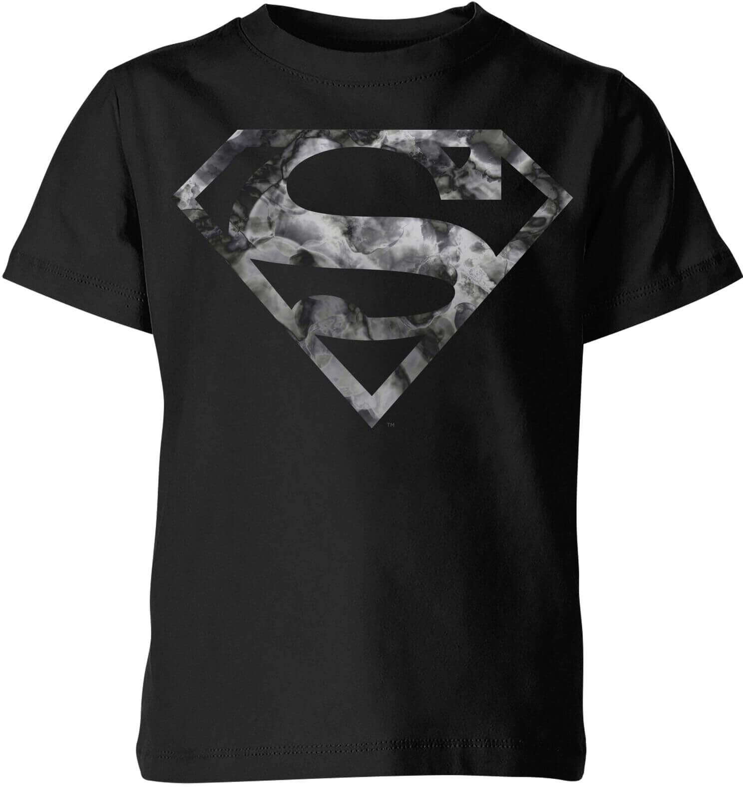 DC Comics DC Originals Marble Superman Logo Kids' T-Shirt - Black - 5-6 Years - Black