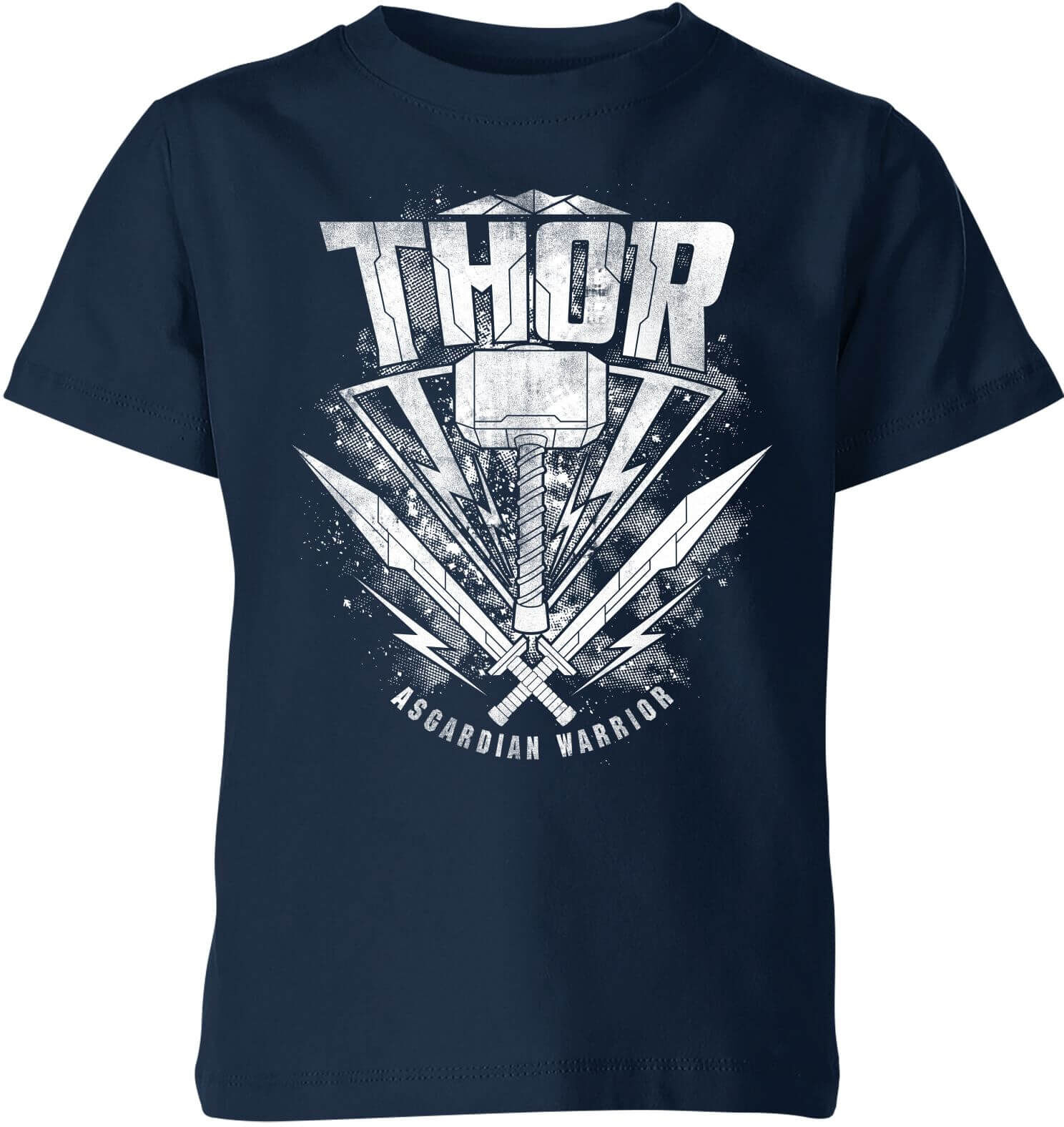 Marvel Thor Ragnarok Thor Hammer Logo Kids' T-Shirt - Navy - 3-4 Years - Navy