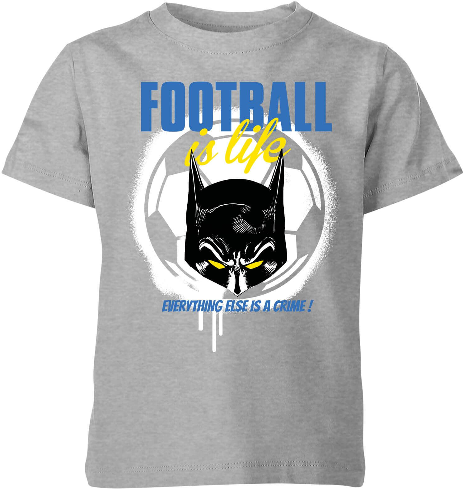 DC Comics DC Batman Football Is Life Kids' T-Shirt - Grey - 5-6 Years - Grey