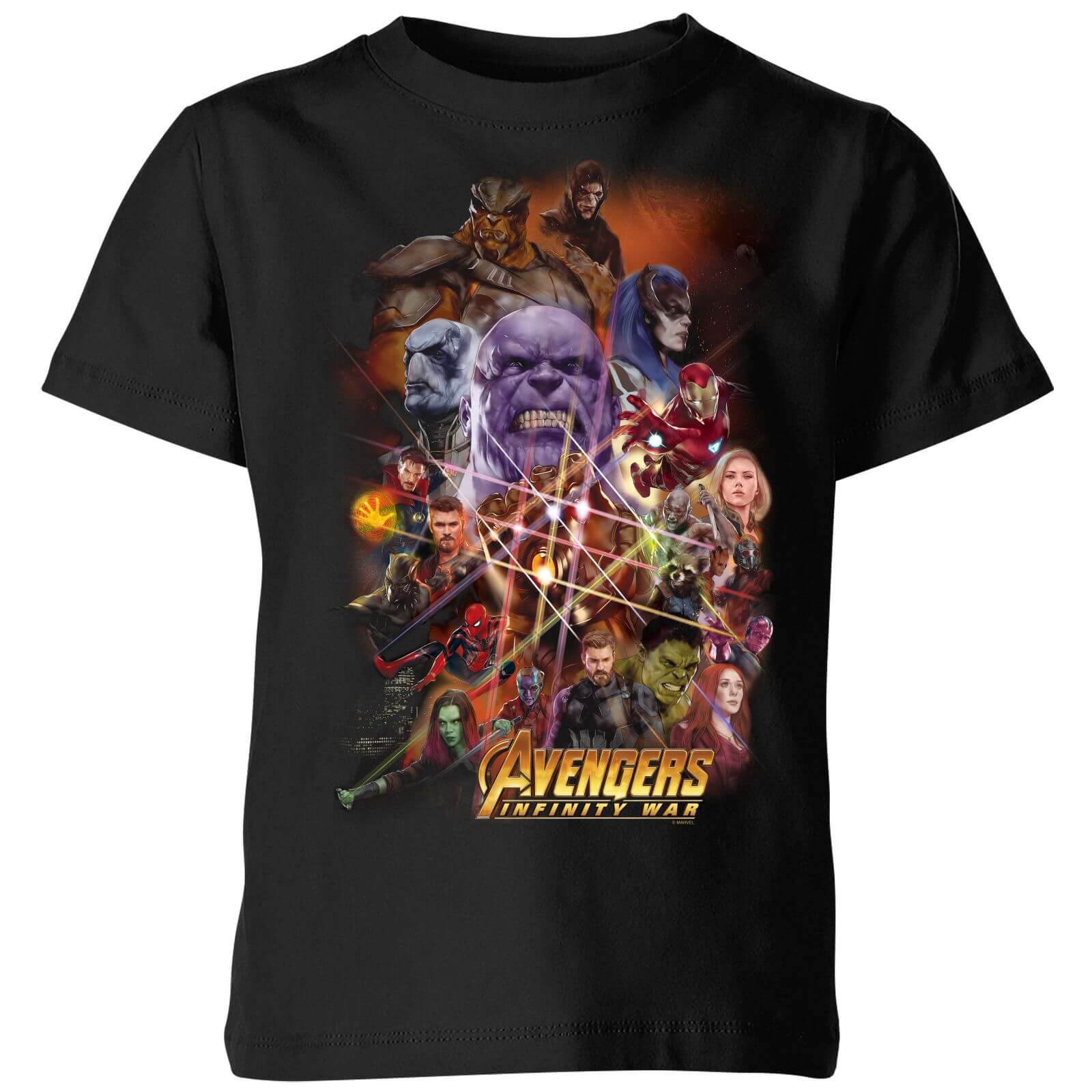 Marvel Avengers Team Portrait Kids' T-Shirt - Black - 7-8 Years - Black