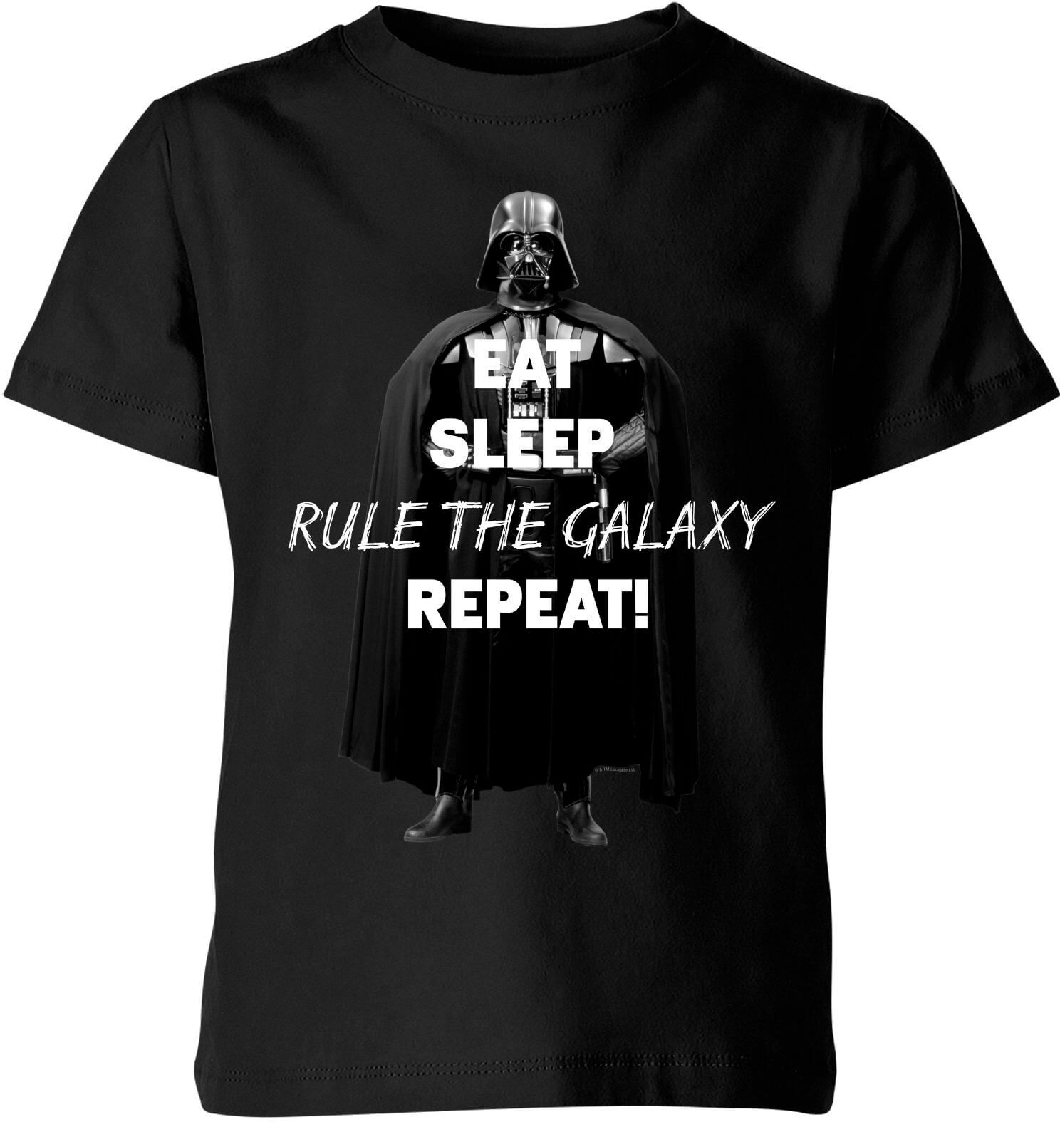 Star Wars Eat Sleep Rule The Galaxy Repeat Kids' T-Shirt - Black - 3-4 Years - Black