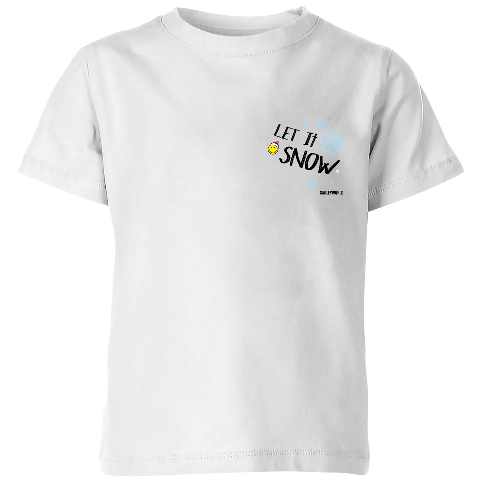 Smiley World Let It Snow Kids' T-Shirt - White - 11-12 Years - White