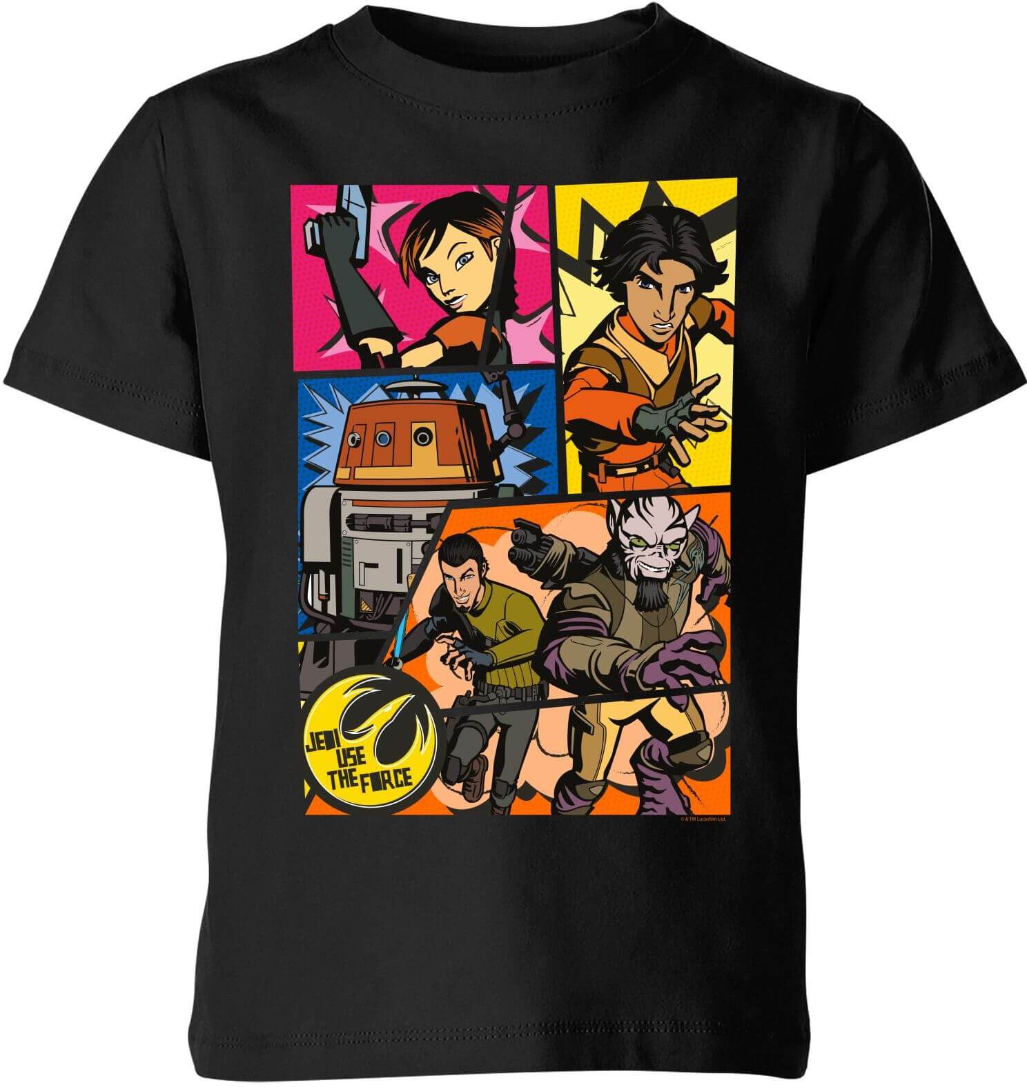 Star Wars Rebels Comic Strip Kids' T-Shirt - Black - 11-12 Years - Black