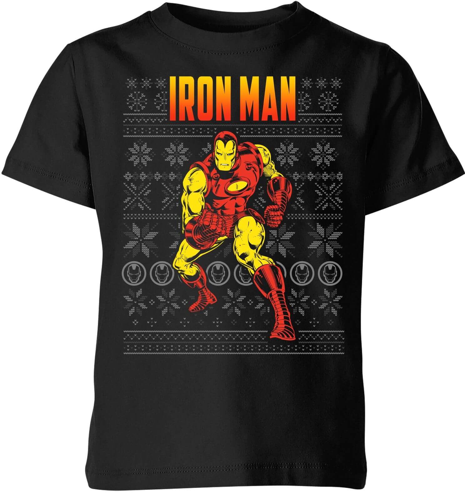 Marvel Avengers Classic Iron Man Kids Christmas T-Shirt - Black - 5-6 Years - Black