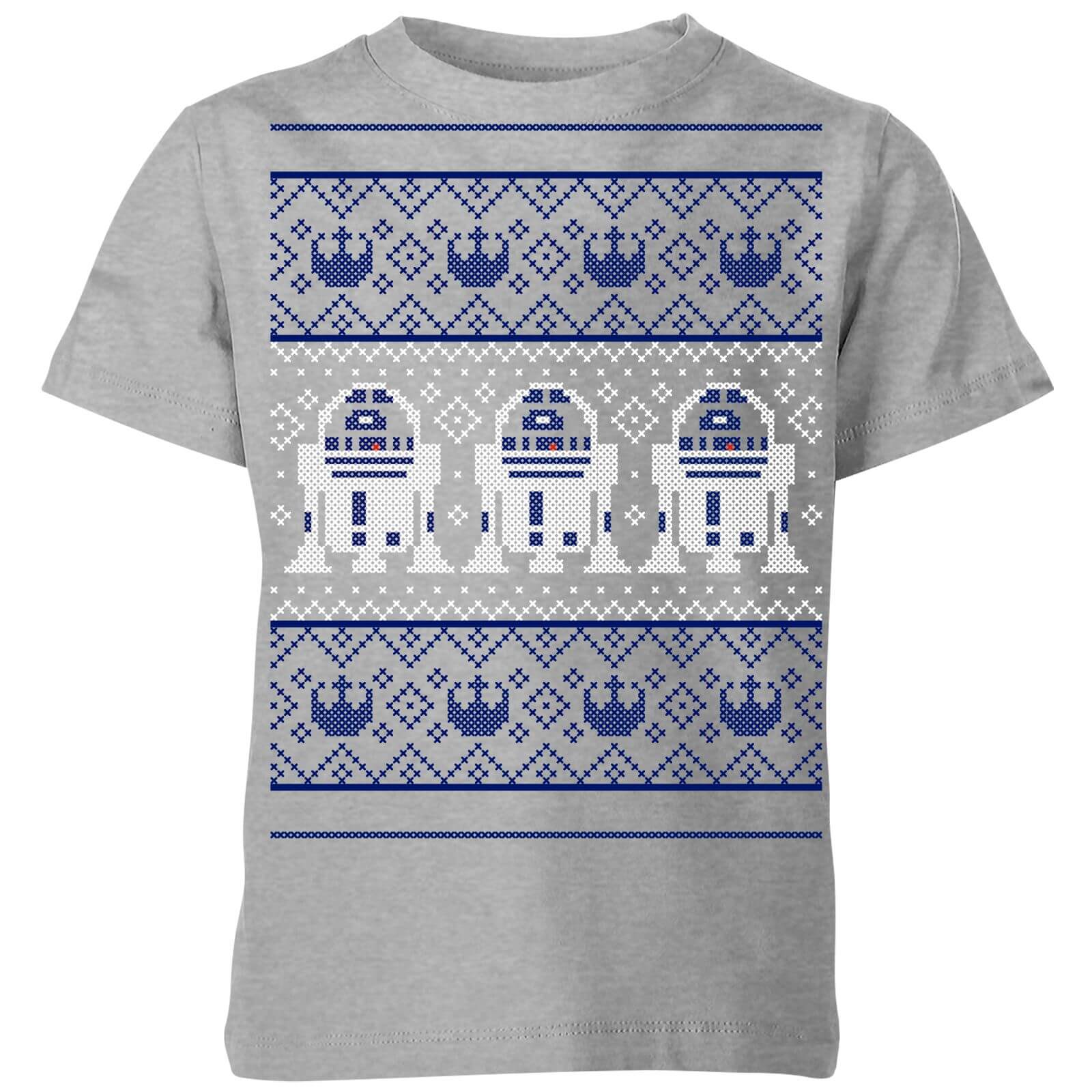Star Wars R2-D2 Knit Kids' Christmas T-Shirt - Grey - 9-10 Years - Grey