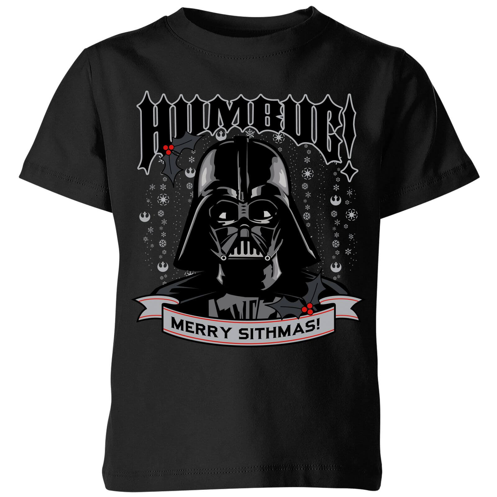Star Wars Darth Vader Humbug Kids' Christmas T-Shirt - Black - 5-6 Years - Black