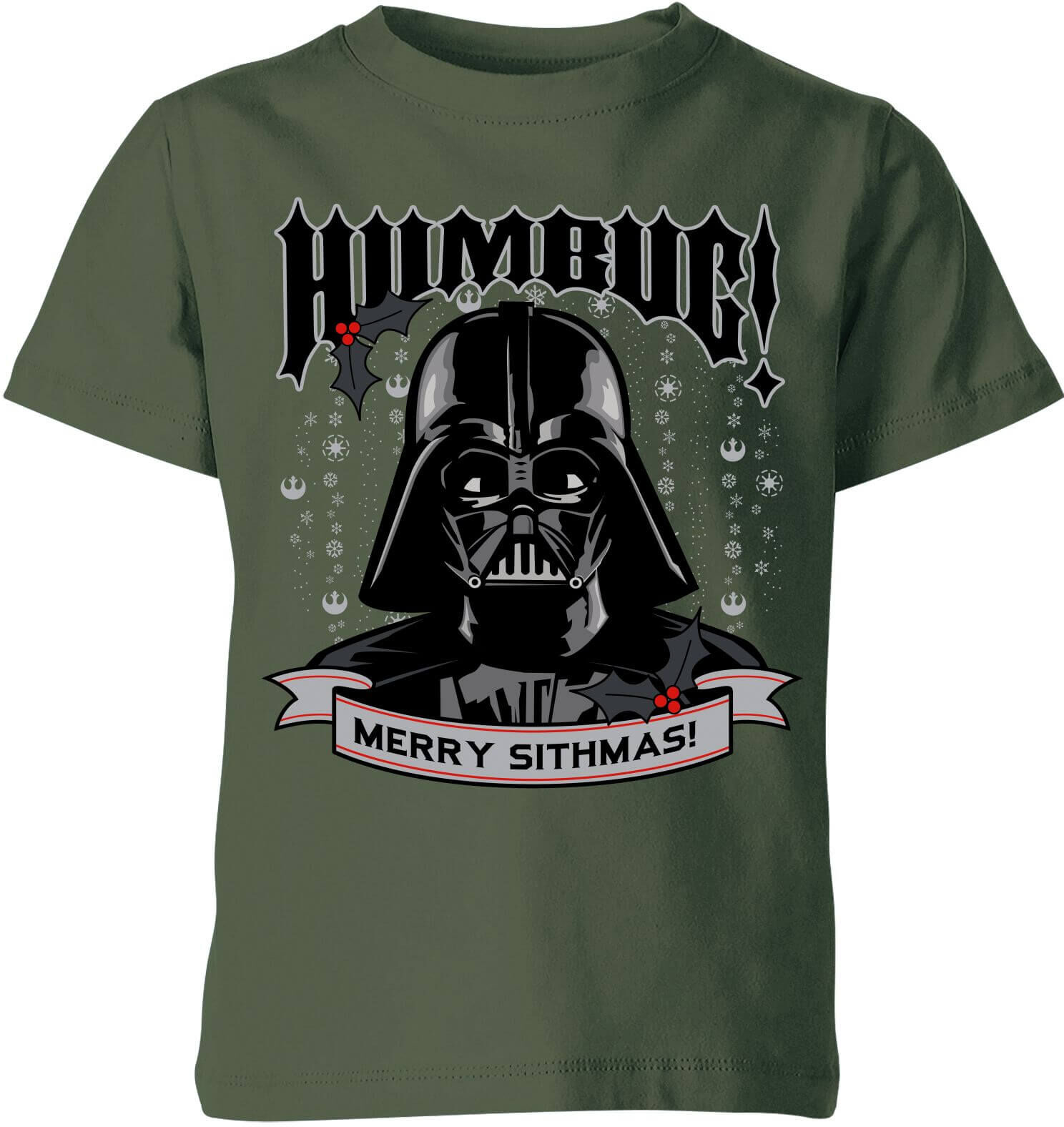 Star Wars Darth Vader Humbug Kids' Christmas T-Shirt - Forest Green - 9-10 Years - Forest Green