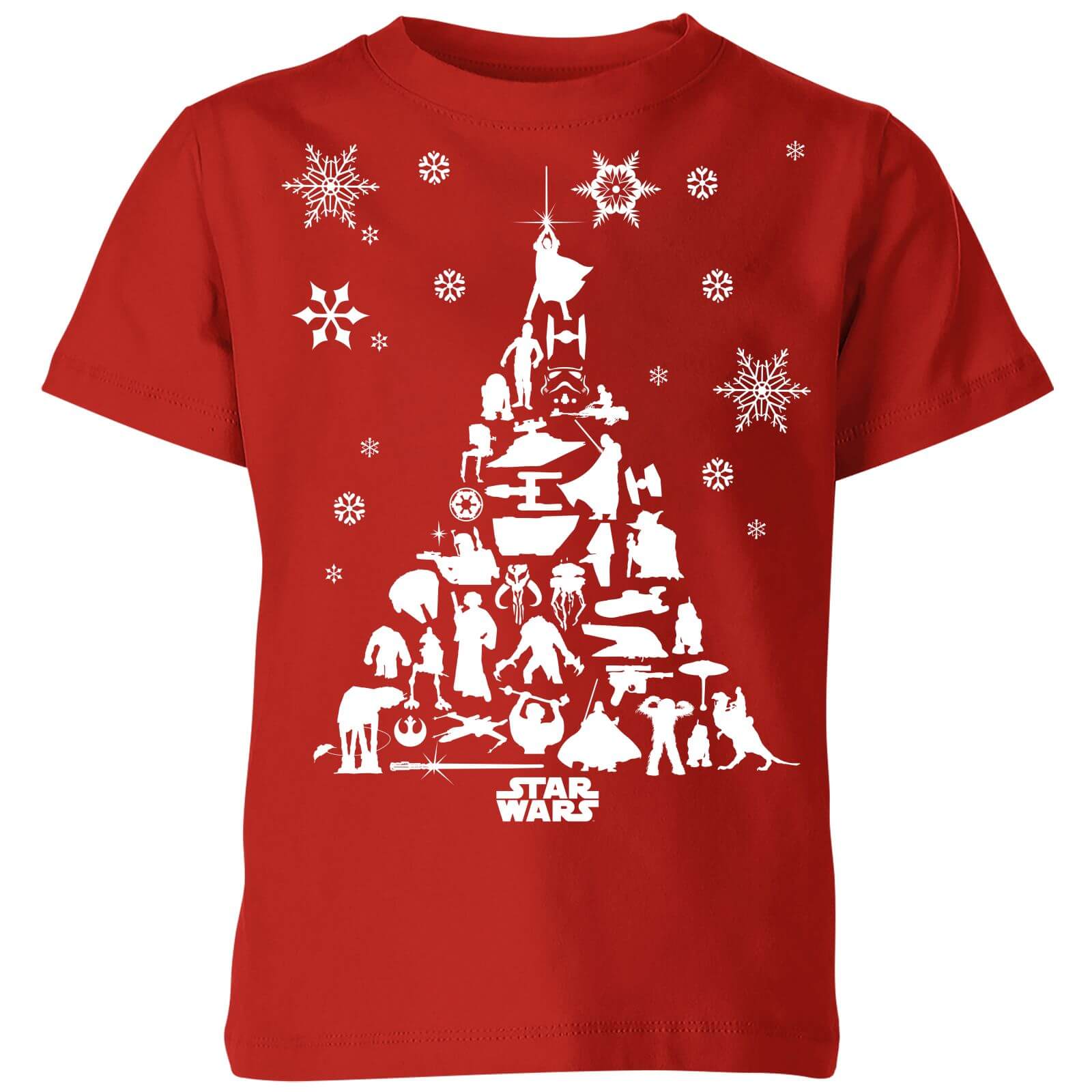 Star Wars Character Christmas Tree Kids' Christmas T-Shirt - Red - 5-6 Years - Red