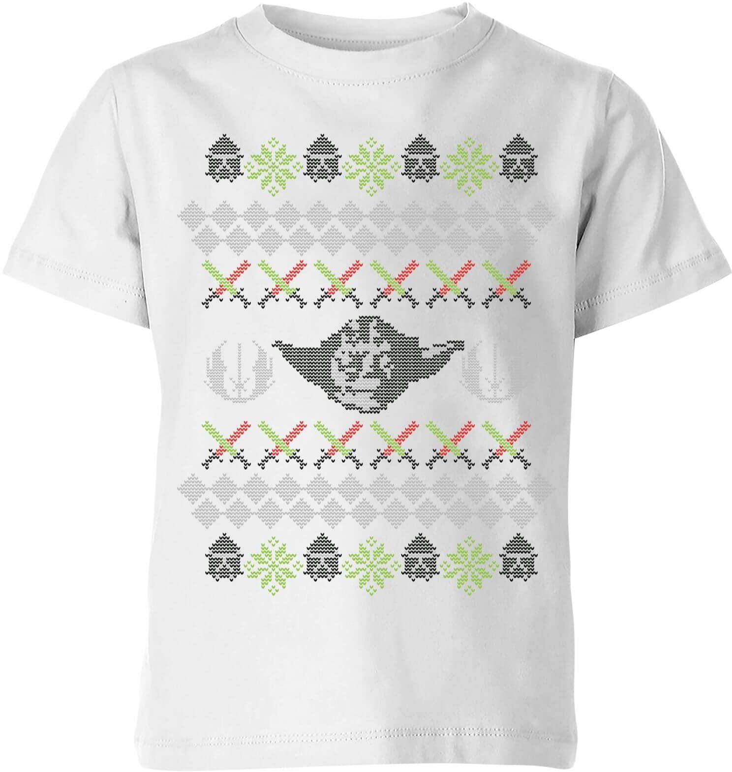 Star Wars Yoda Knit Kids' Christmas T-Shirt - White - 7-8 Years - White