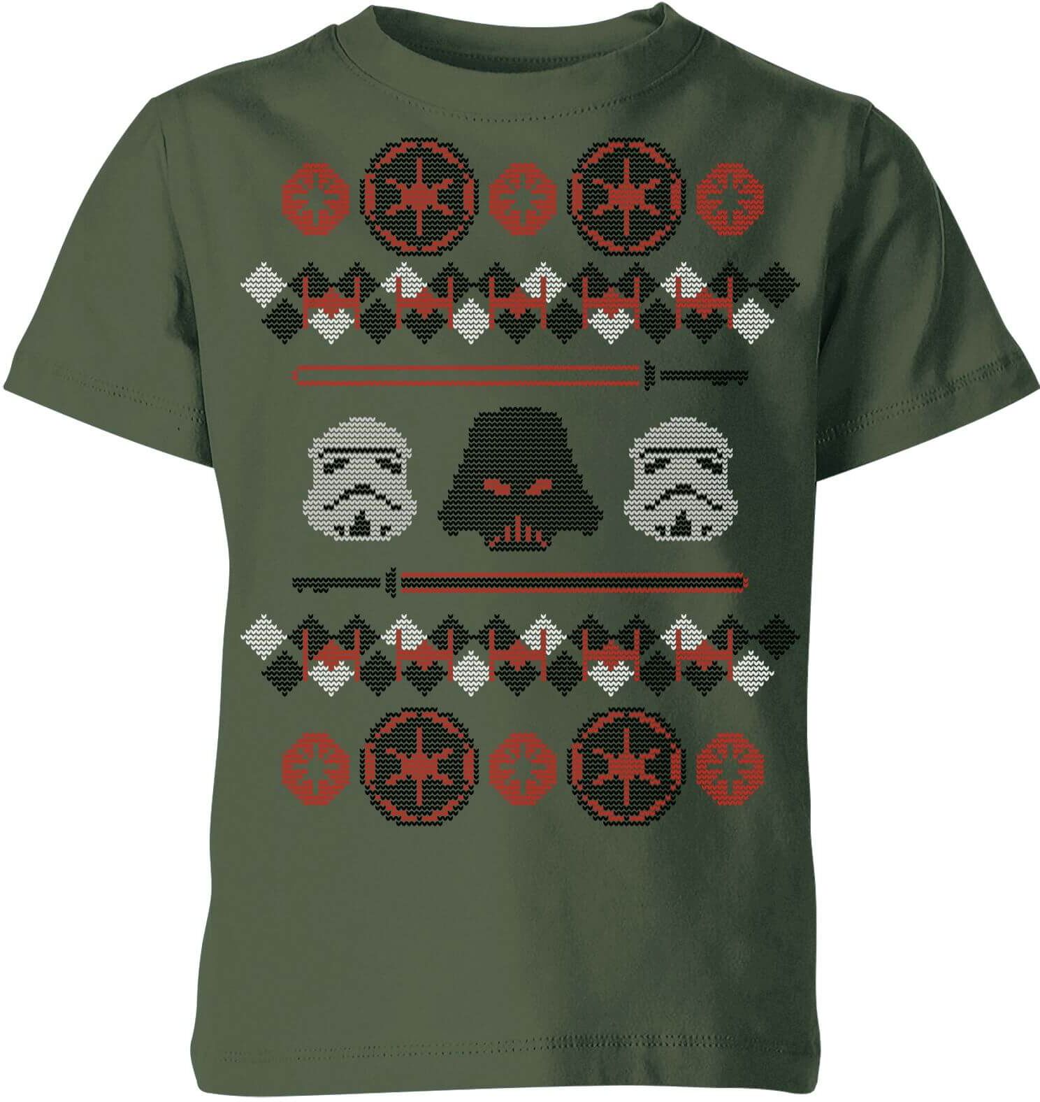 Star Wars Empire Knit Kids' Christmas T-Shirt - Forest Green - 7-8 Years - Forest Green