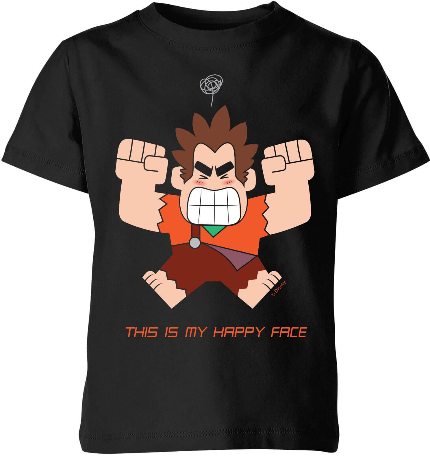 Disney Wreck it Ralph This Is My Happy Face Kids' T-Shirt - Black - 9-10 Years - Black